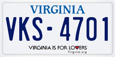 VA license plate VKS4701