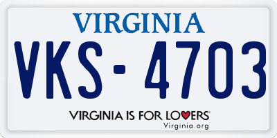 VA license plate VKS4703