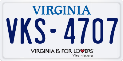 VA license plate VKS4707