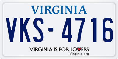 VA license plate VKS4716