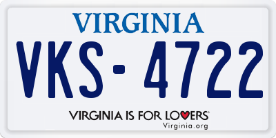 VA license plate VKS4722