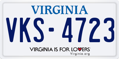 VA license plate VKS4723
