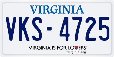 VA license plate VKS4725