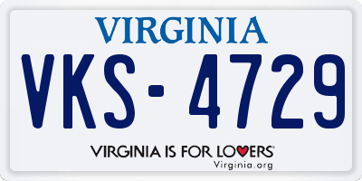 VA license plate VKS4729