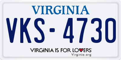 VA license plate VKS4730