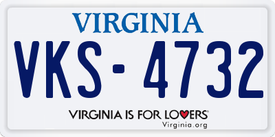 VA license plate VKS4732