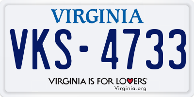VA license plate VKS4733