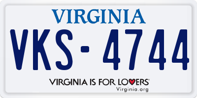 VA license plate VKS4744