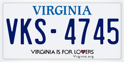 VA license plate VKS4745