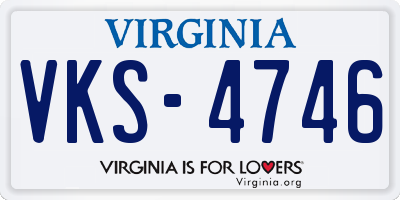 VA license plate VKS4746