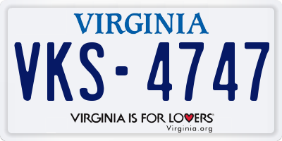 VA license plate VKS4747