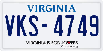 VA license plate VKS4749