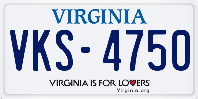 VA license plate VKS4750