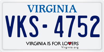 VA license plate VKS4752