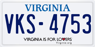 VA license plate VKS4753