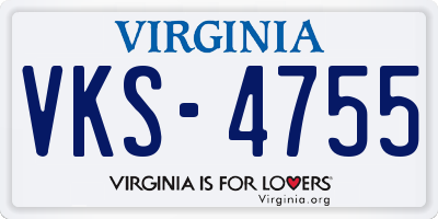 VA license plate VKS4755