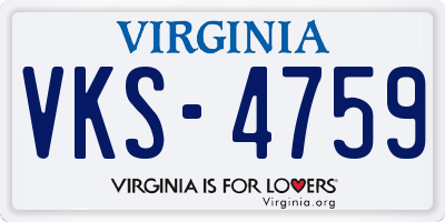 VA license plate VKS4759