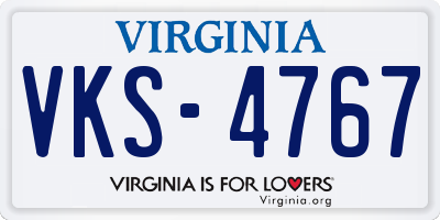 VA license plate VKS4767