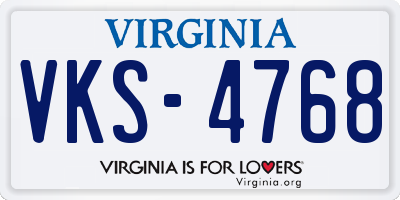 VA license plate VKS4768