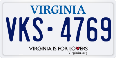 VA license plate VKS4769