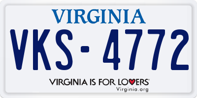 VA license plate VKS4772