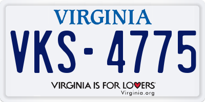 VA license plate VKS4775