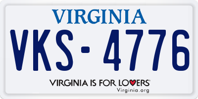 VA license plate VKS4776