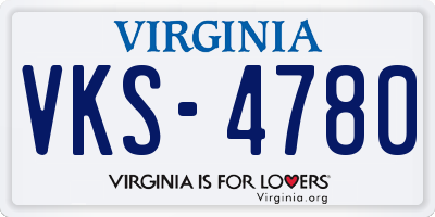 VA license plate VKS4780