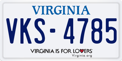 VA license plate VKS4785