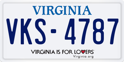 VA license plate VKS4787