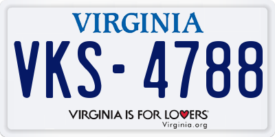 VA license plate VKS4788