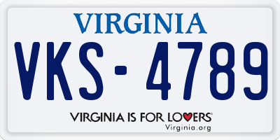 VA license plate VKS4789