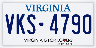 VA license plate VKS4790