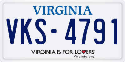 VA license plate VKS4791