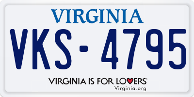 VA license plate VKS4795