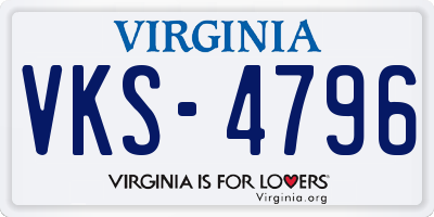 VA license plate VKS4796