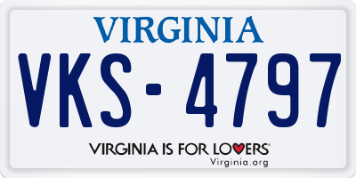 VA license plate VKS4797