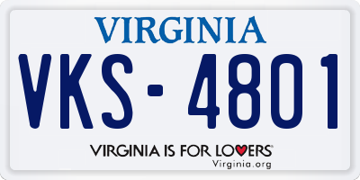 VA license plate VKS4801