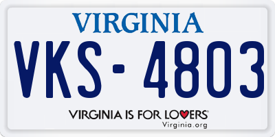 VA license plate VKS4803