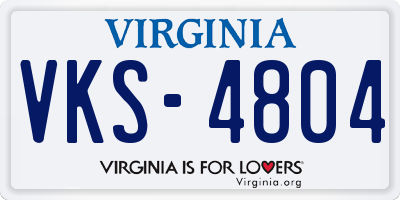 VA license plate VKS4804