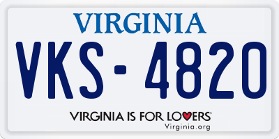 VA license plate VKS4820