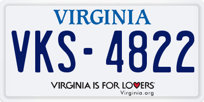 VA license plate VKS4822