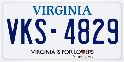 VA license plate VKS4829