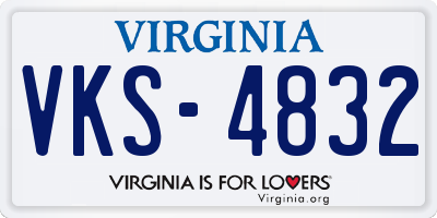 VA license plate VKS4832