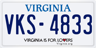 VA license plate VKS4833