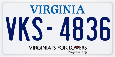 VA license plate VKS4836