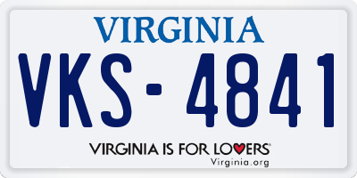 VA license plate VKS4841