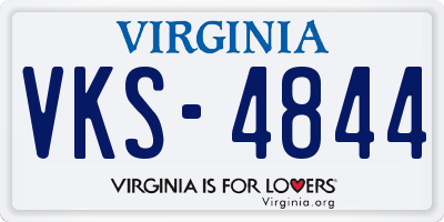 VA license plate VKS4844