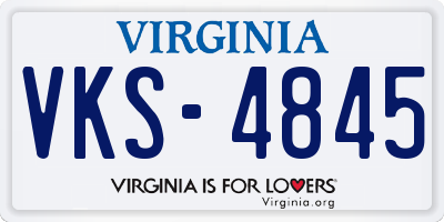 VA license plate VKS4845
