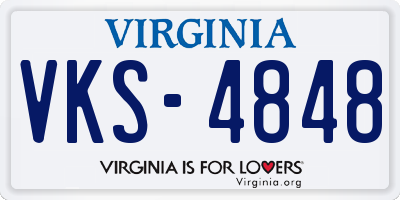 VA license plate VKS4848